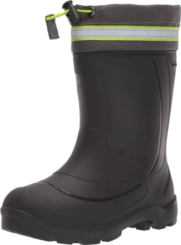 Kamik Kids& Snobuster 3 Insulated Waterproof Winter Boots, Charcoal/Lime