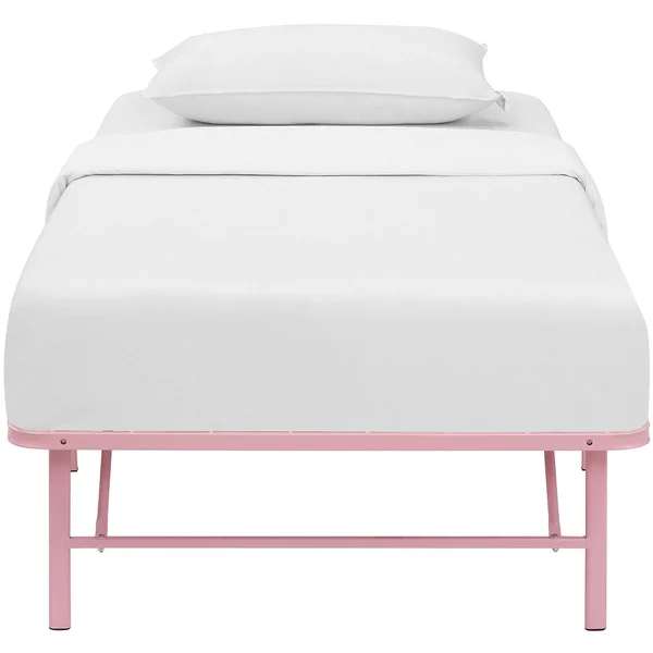 Modway Horizon Stainless Steel Pink Bed Frame, Twin