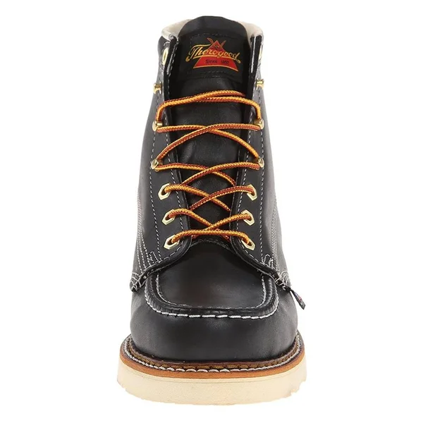 Thorogood Men's 6 inch Moc Toe Work Boots, 13 2E, Black