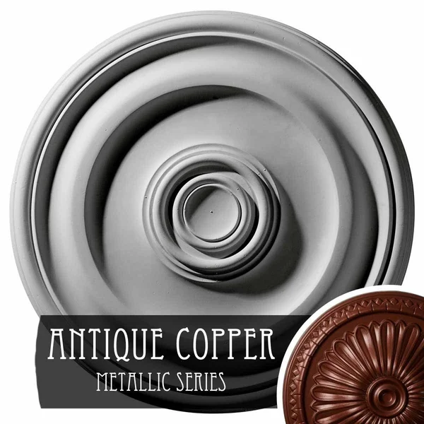 15 3/4x22OD x 1 1/2x22P Devon Ceiling Medallion (Fits Canopies Up to 3 5/8x22) - Hand-Painted Frost