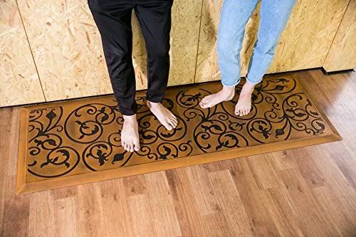 Amcomfy Kitchen Anti Fatigue Mat Comfort Floor Mats 24 by 70 inch, Antique Series