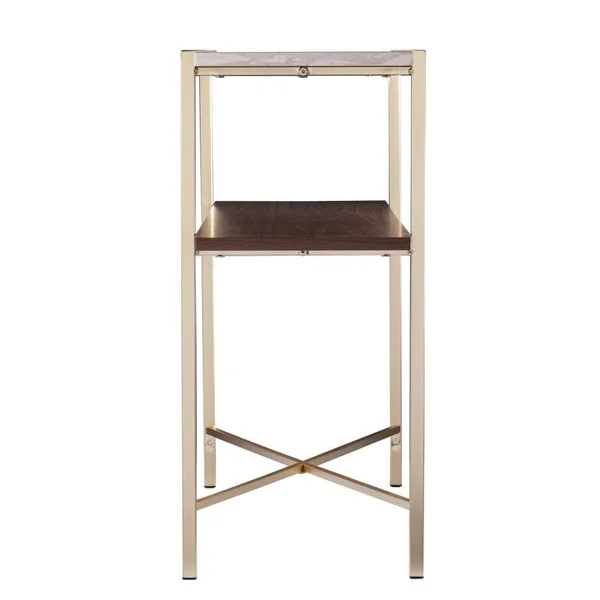 Boston Loft Furnishings Kempta White Faux Travertine Casual Console Table Marble - ATG3094001CK