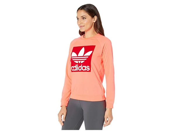 Adidas Women's Trefoil Crew Sweatshirt, Flash Red
