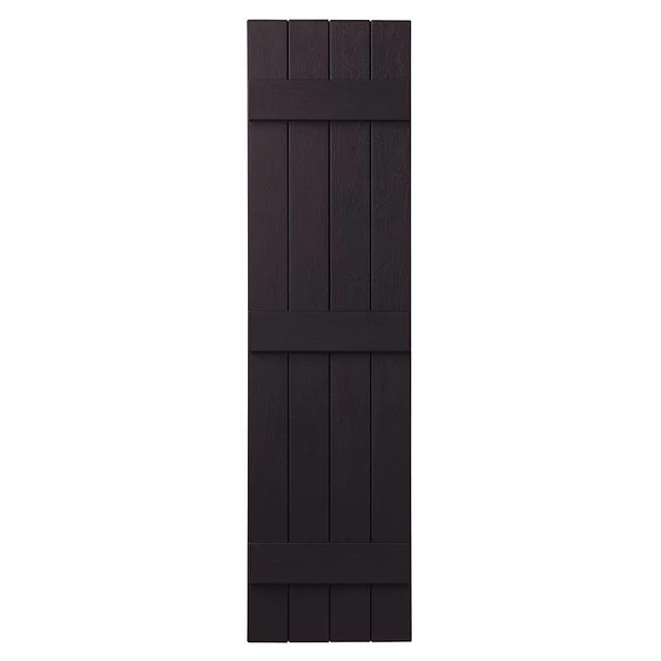 4 Closed Board and Batten Shutter Ply Gem Size: 59x22 H x 15x22 W - Color: Dark Berry