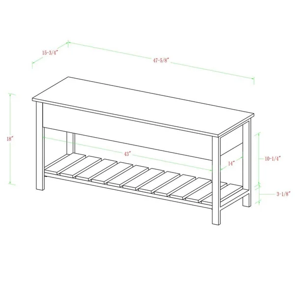 Walker Edison 48x22 Modern Farmhouse Storage Bench - Dark Walnut