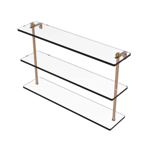 Allied Brass 22 inch Triple Tiered Glass Shelf Brushed Bronze