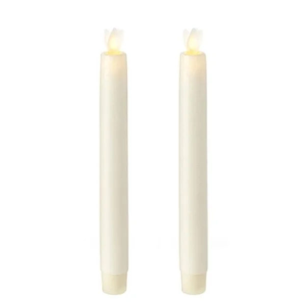 Liown 16234 - 8x22 Ivory Wax LED Taper Candles with Timer (2 Pack)
