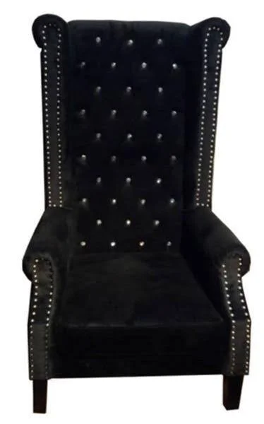 Cosmos Furniture Bollywood Transitional Style Black Accent Chair