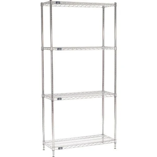 Nexel Chrome Wire Shelving Starter - 42x22W x 14x22DX 74x22H 14427C