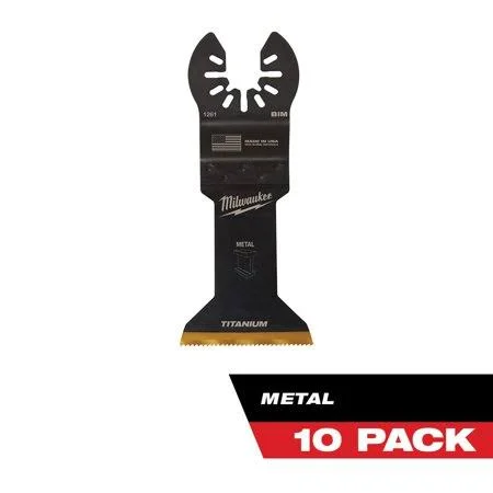 Milwaukee 1-3/4 in. Titanium Bi-Metal Universal Fit Metal Cutting Multi-Tool Oscillating Blade (10-Pack)