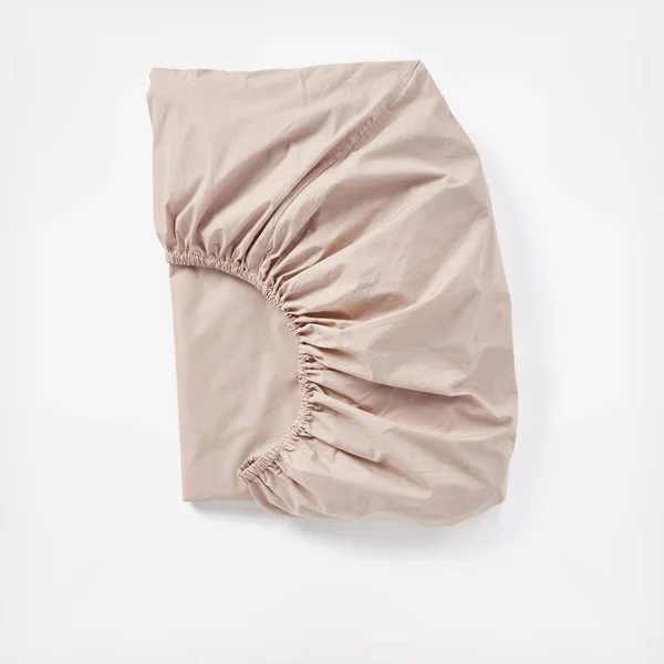 Coyuchi - 300 Thread Count Organic Percale Fitted Sheet Queen Quartz