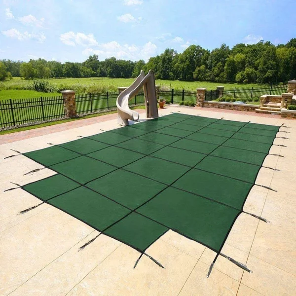 Yard Guard 18 x 36 + 8& Center End Steps Pool Safety COVER, Green DG183658S
