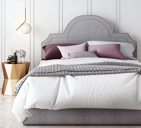TOV Furniture Laylah Grey Velvet Headboard - Queen