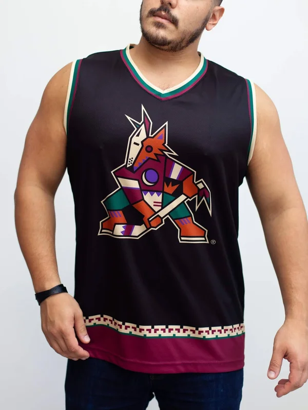 Arizona Coyotes Retro Alternate Hockey Tank L - Black, Polyester