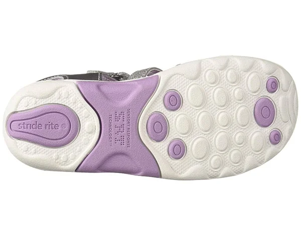 Stride Rite SRT Luna - Girls 6.5 Toddler Silver Sandal XW