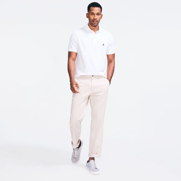 Nautica Men's Classic Fit Flat Front Deck Pant True Stone, 40x30