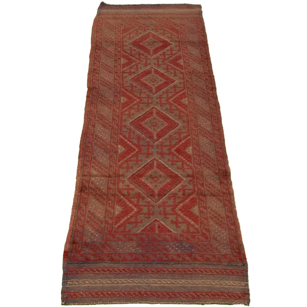 Hand-Knotted Tajik Caucasian Red Wool Rug - 2&0x22 x 8&3x22 Runner/2&0 x 8&3