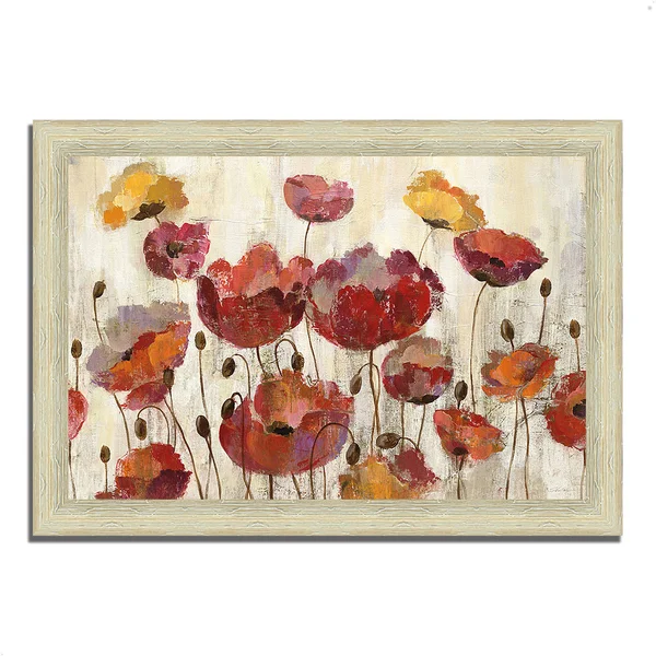 Tangletown Fine Art Poppies in The Rain by Silvia Vassileva Framed Painting Print