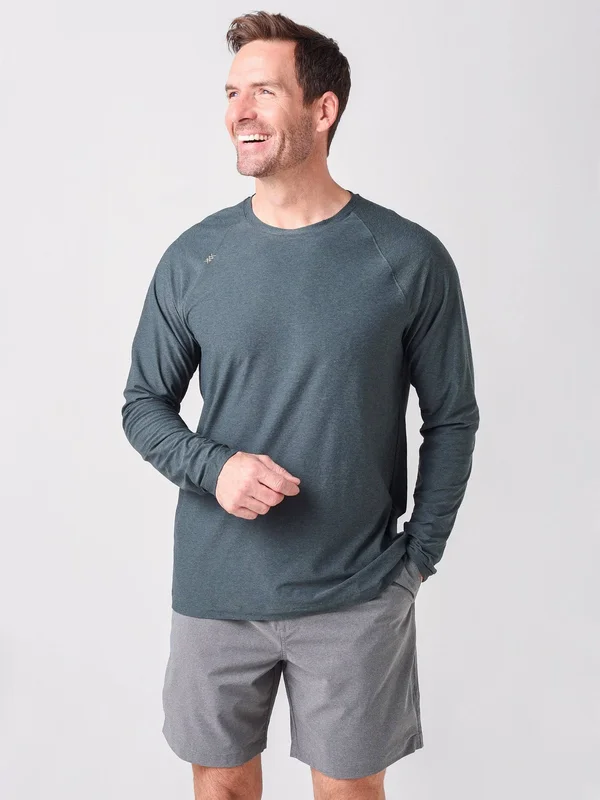 Rhone Reign Training Long Sleeve Men's Clothing Kale/Navy : LG