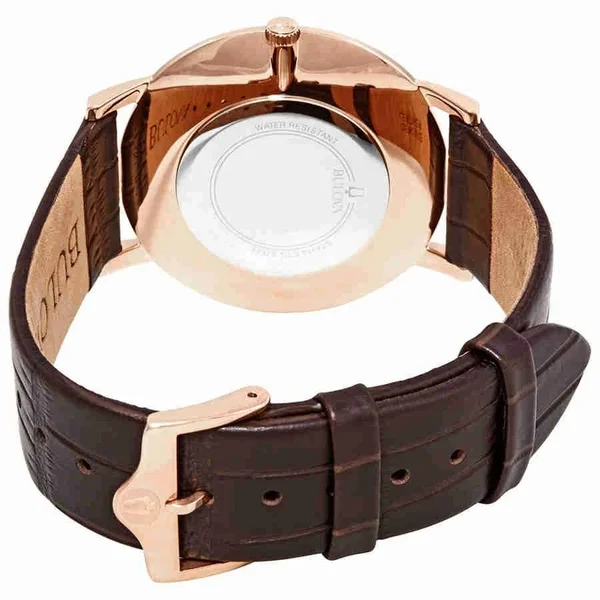 Bulova Men's Leather Strap Watch 97A126