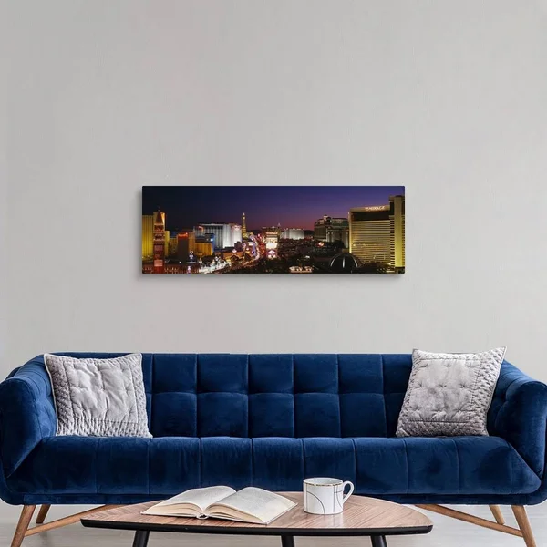 Buildings Lit Up at Night - Las Vegas, Nevada, Canvas Wall Art, 48x16, Great Big Canvas