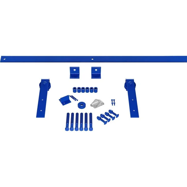 Premium J-Strap Barn Door Hardware Set w/ 6& Track for 1 3/4x22 Doors - Blue Ribbon