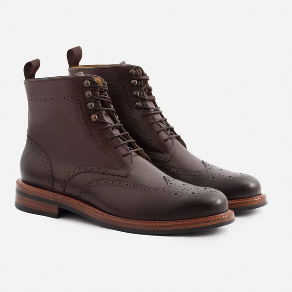 Beckett Simonon Nolan Brogue Boots - Brown, Size 8.5, Men's Boot