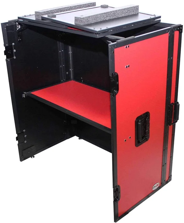 Prox Transformer Series Fold Away DJ Table - Red/Black (XS-DJSTNRB)