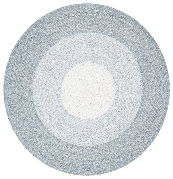 Safavieh 6& x 6& Round Braided BRD802A Grey Ivory Rug