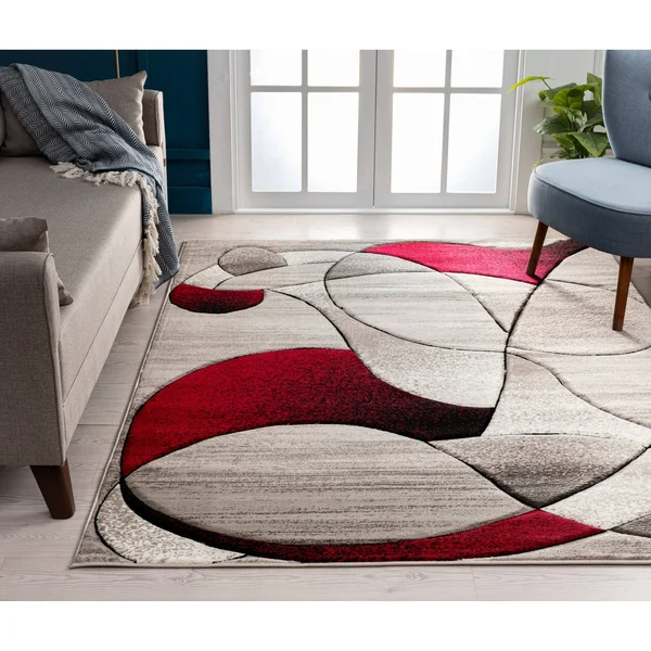 Rhodes Collection Abstract Designed Area Rug - 2'8'' x 8'1'' - Lilac