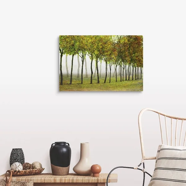 Row Of Trees Green, Large Solid-Faced Canvas Wall Art Print, Great Big Canvas