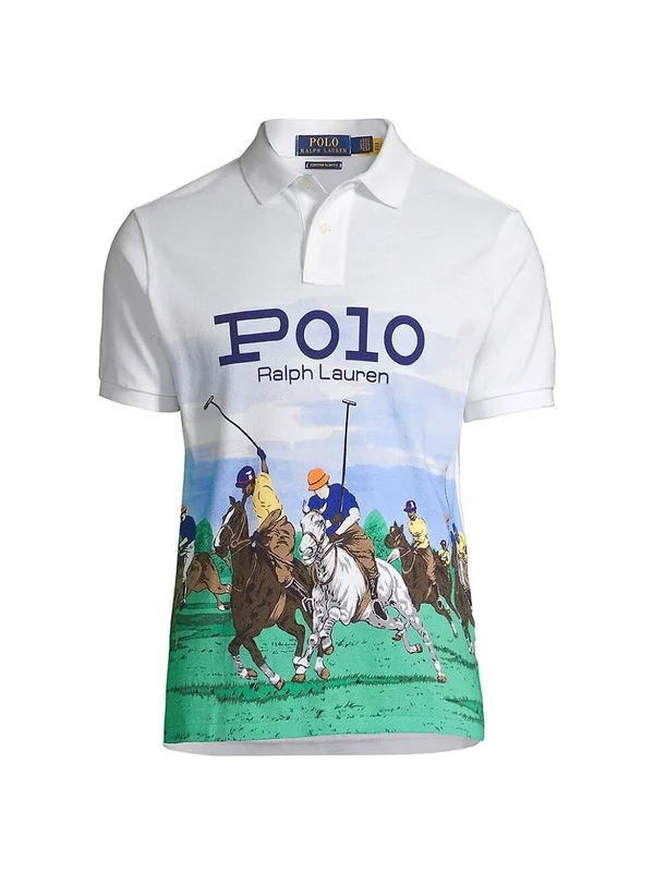 Polo Ralph Lauren Men's Custom Slim Fit Mesh Polo Shirt - Polo Club Scenic