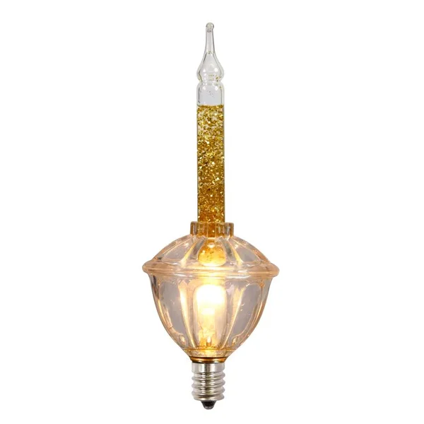 Vickerman 37524 - 7 Light Green Wire Gold Glitter Bubble Light Set