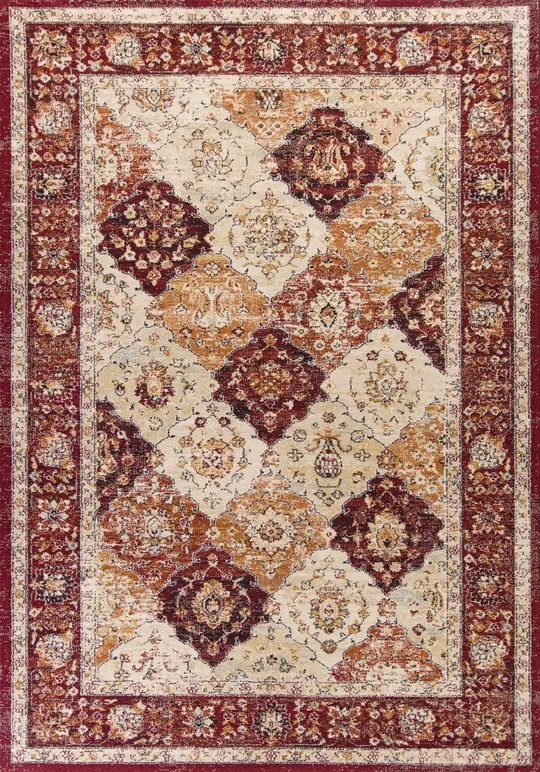 Kas Bob Mackie Home Vintage Garnet Treasures 1313 3&3x22 x 4&11x22 Area Rug