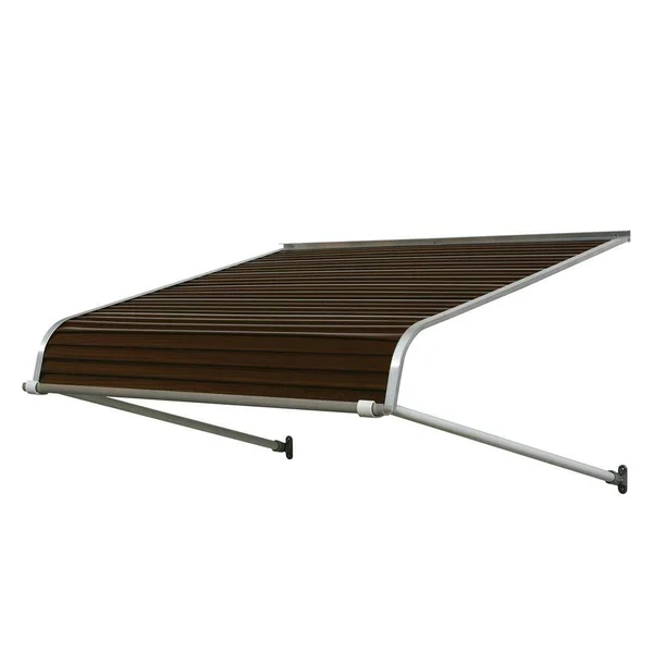 NuImage Awnings 1100 48-in Wide x 30-in Projection Brown Solid Fixed Door Awning - K110504820