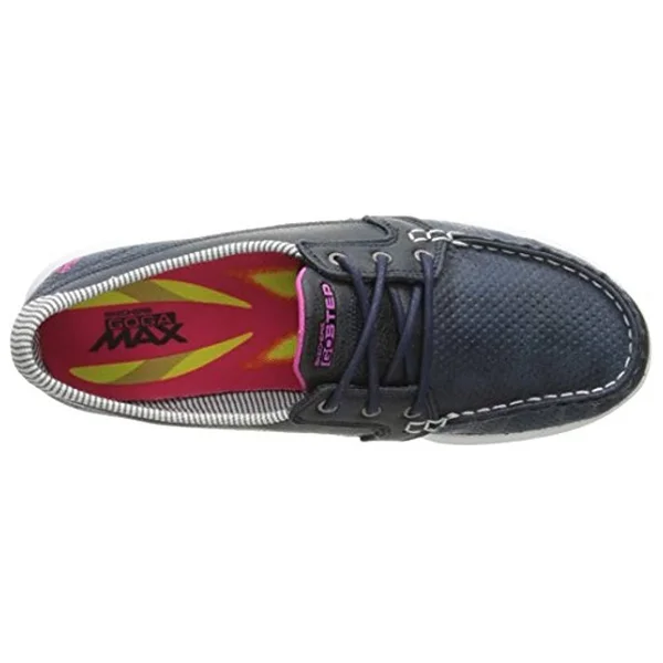 Skechers Women's Go Step Shore Boat Shoe, Size: 5.5 M, Blue/White