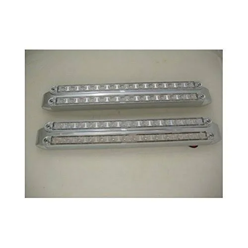 28 LED Double Combo Red LED Brake Stop Turn Tail Lights, Clear Lens