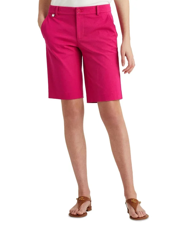 Lauren Ralph Lauren Twill Stretch Bermuda Shorts - Nouveau Bright Pink