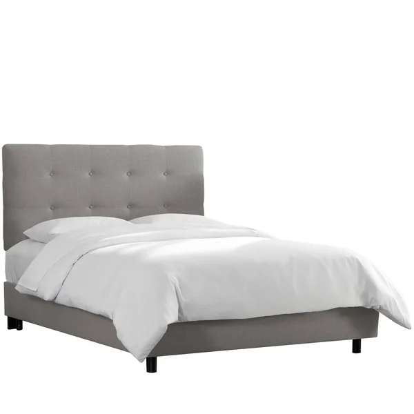 Queen Dolce Bed Gray Linen - Skyline Furniture
