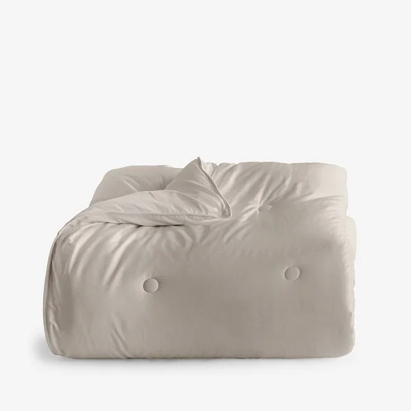Company Cotton Bamboo Sateen Comforter - Sand - Beige, Size Twin, The Company Store