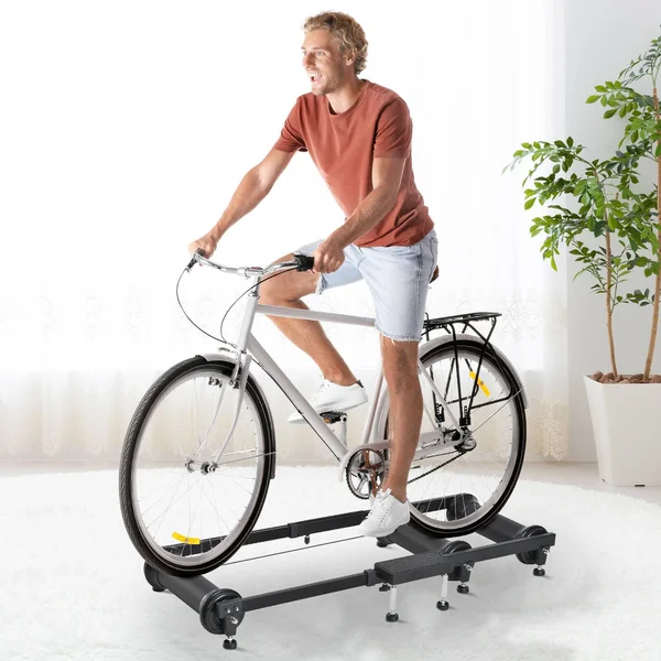 Soozier Adjustable Indoor Fitness Cycling Parabolic Roller Bike Trainer