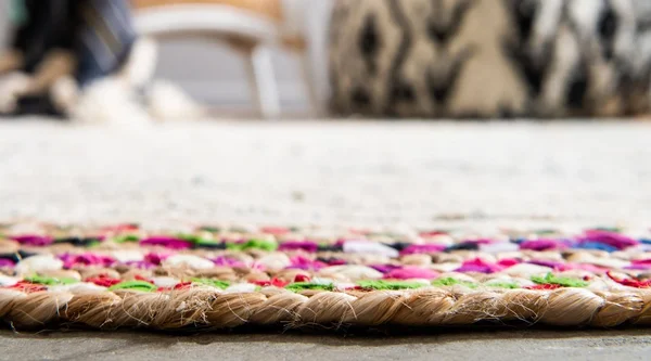 Unique Loom Striped Chindi Jute Rug Ivory, 10& x 8&
