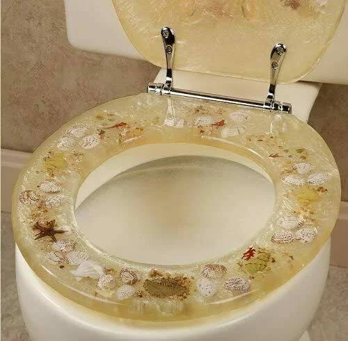 Jewel Shell Toilet Seat, Beige