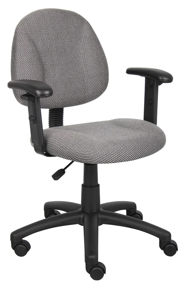 Boss Deluxe Posture Chair with Adjustable Arms - Grey