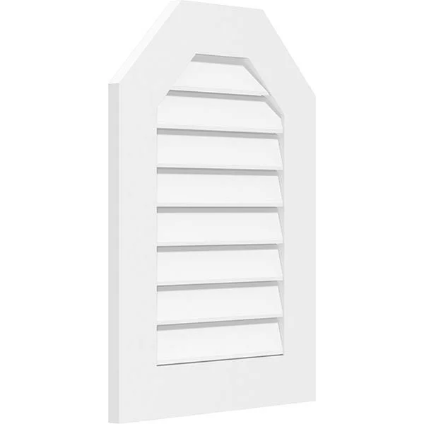 Ekena Millwork GVPOT22X3401SF 22x22W x 34x22H Octagonal Top Surface Mount PVC Gable Vent: Functional - w/ 3-1/2x22W x 1x22P Stand