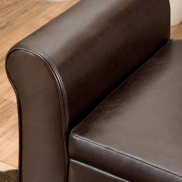 Best Selling Home Martin Faux Leather Bedroom Bench with Storage Brown