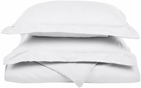 Superior Microfiber King/Cal.King Duvet Cover Set White/Clouds White Embroidery King White King