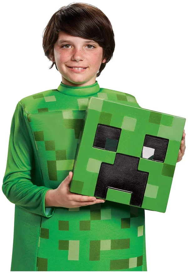 Disguise Creeper Prestige Minecraft Boys Costume Green Large (10-12)