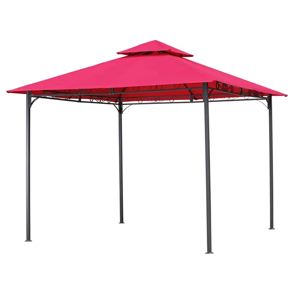 International Caravan Square Vented Canopy Gazebo - Cranberry