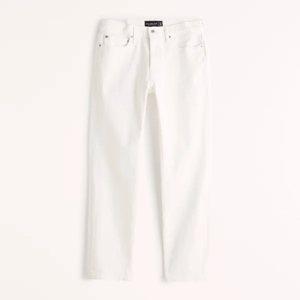 Men's Straight Jeans in White - Size 36 x 34, Abercrombie & Fitch